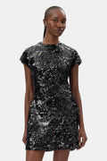 GANNI Velvet Sequins Mini Dress - Svart