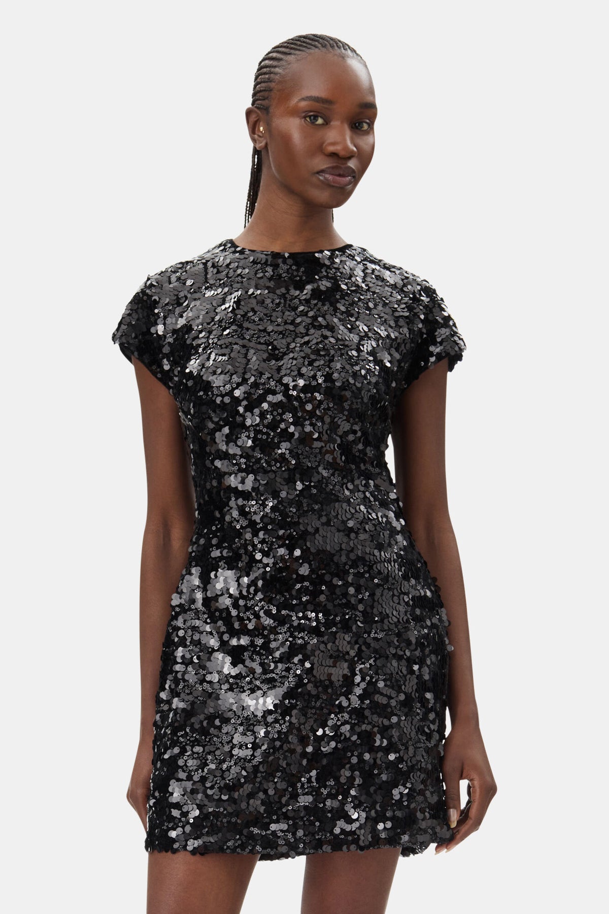 GANNI Velvet Sequins Mini Dress - Svart