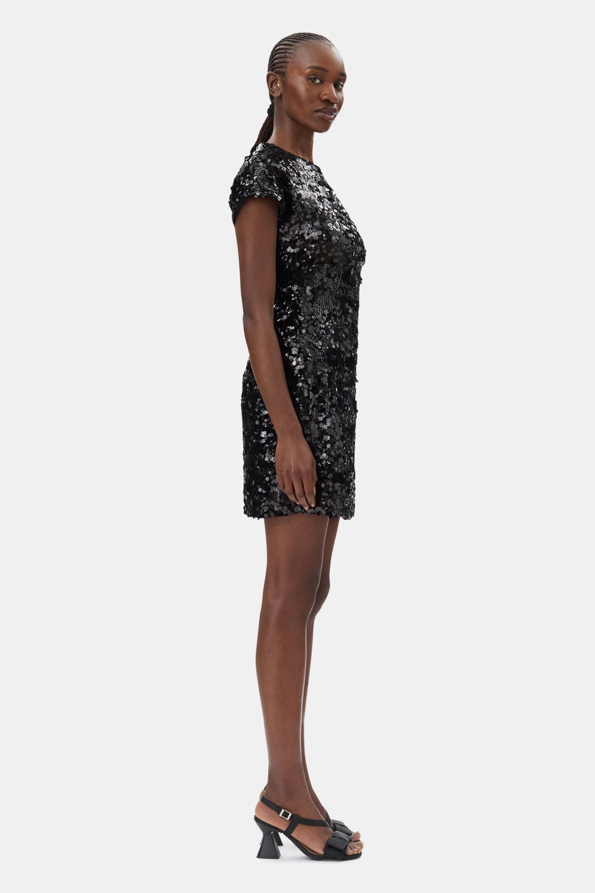 GANNI Velvet Sequins Mini Dress - Svart