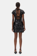 GANNI Velvet Sequins Mini Dress - Svart