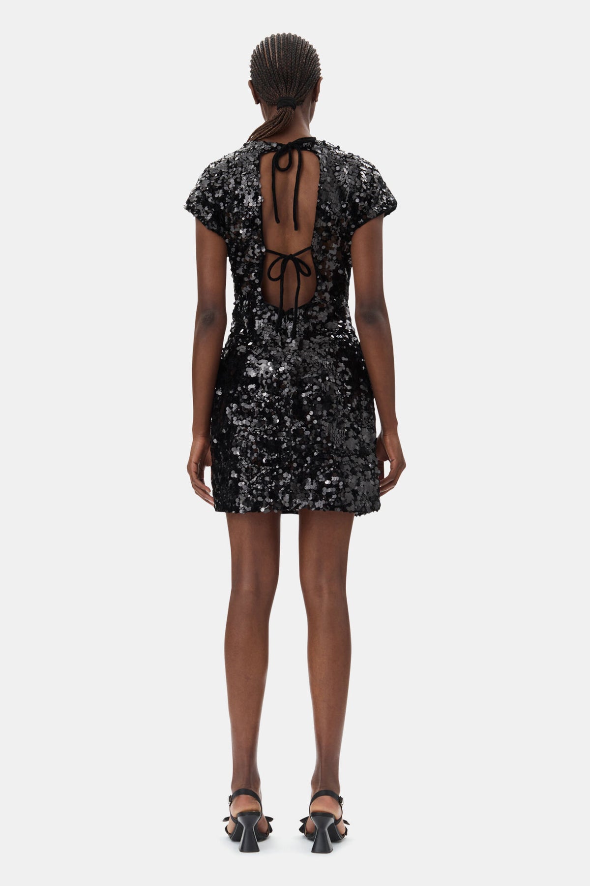 GANNI Velvet Sequins Mini Dress - Svart