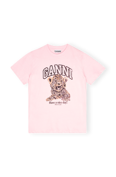 Basic Jersey Leopard Relaxed T-Shirt - Chalk Pink