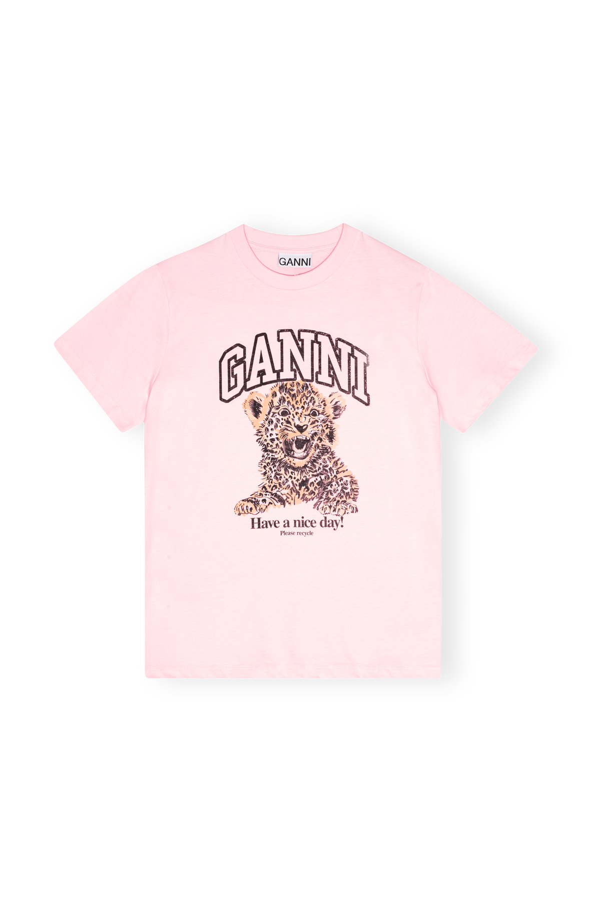 Basic Jersey Leopard Relaxed T-Shirt - Chalk Pink