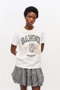 Basic Cotton Jersey Animals Relaxed T-Shirt - Vit