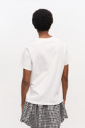 Basic Cotton Jersey Animals Relaxed T-Shirt - Vit
