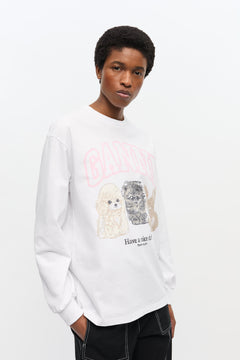 Re-Cut Heavy Jersey Animals Long Sleeve - Bright White