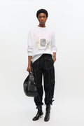 Ganni Re-Cut Heavy Jersey Animals Long Sleeve - Bright White