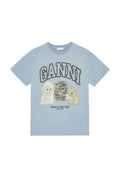 Basic Cotton Jersey Animals Relaxed T-Shirt - Chambray Blue