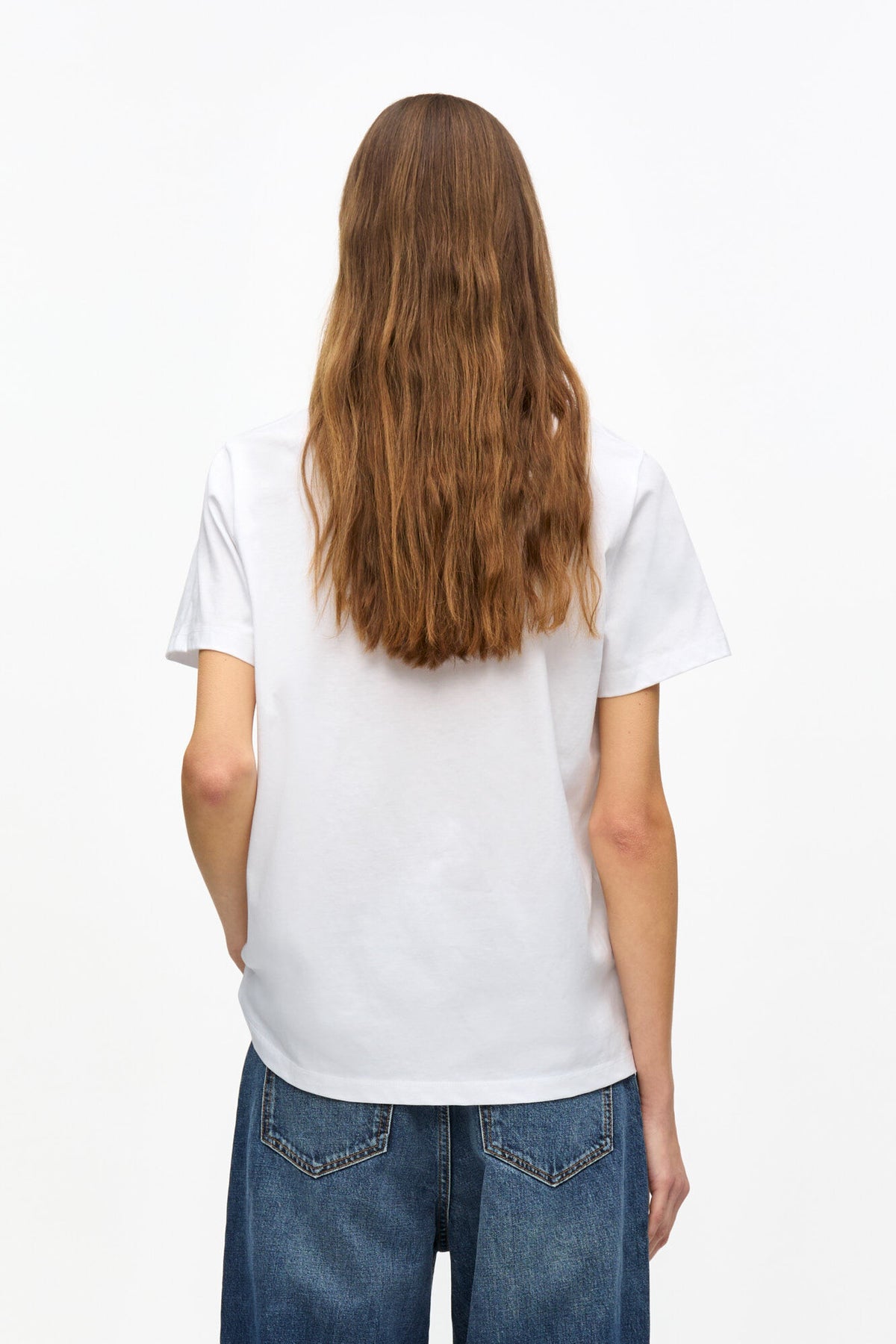 Basic Jersey Green Cherry Relaxed T-Shirt - Bright White
