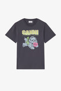 Basic Cotton Jersey Neon Puppy T-Shirt - Phantom