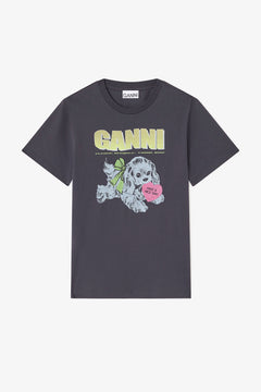 Basic Cotton Jersey Neon Puppy T-Shirt - Phantom