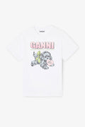 Basic Cotton Jersey Neon Puppy T-Shirt - Bright White