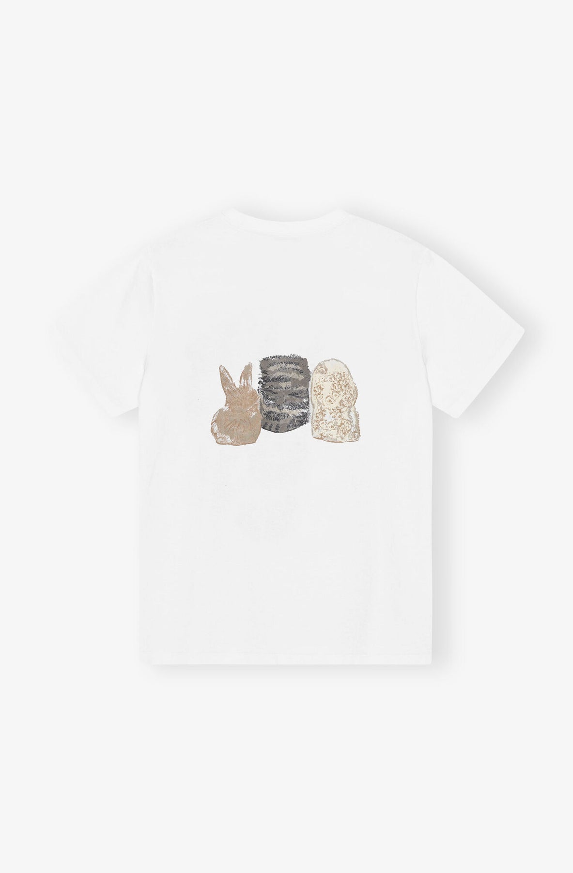 Ganni Basic Cotton Jersey Animals Relaxed T-Shirt - Bright White