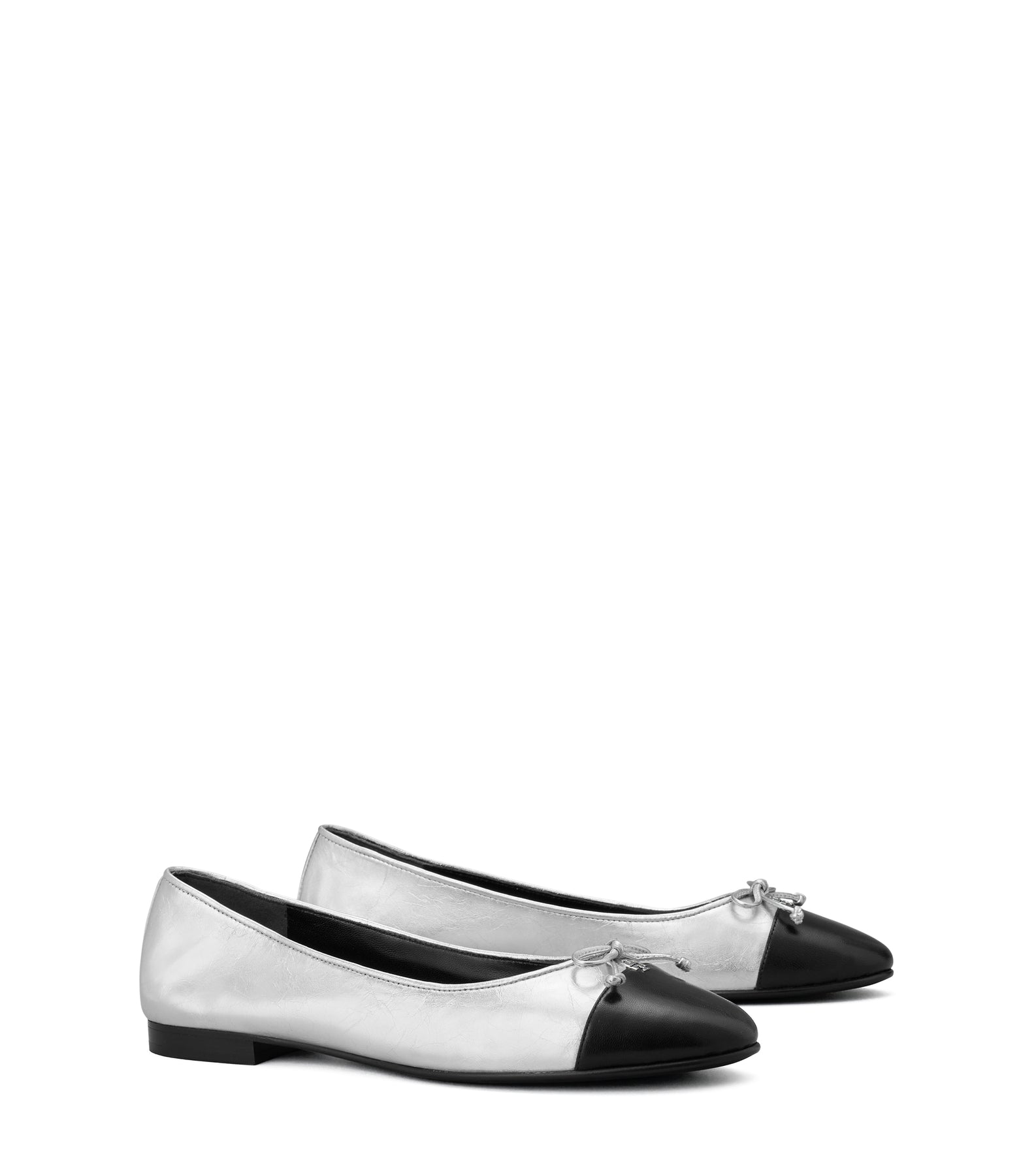 Cap-Toe Ballet - Silver / Perfect Black