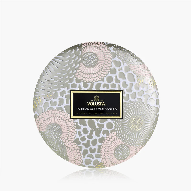 3 Wick Tin Candle - Tahitian Coconut Vanilla