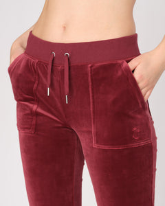 Del Ray Classic Velour Pant Pocket - Tawny Port
