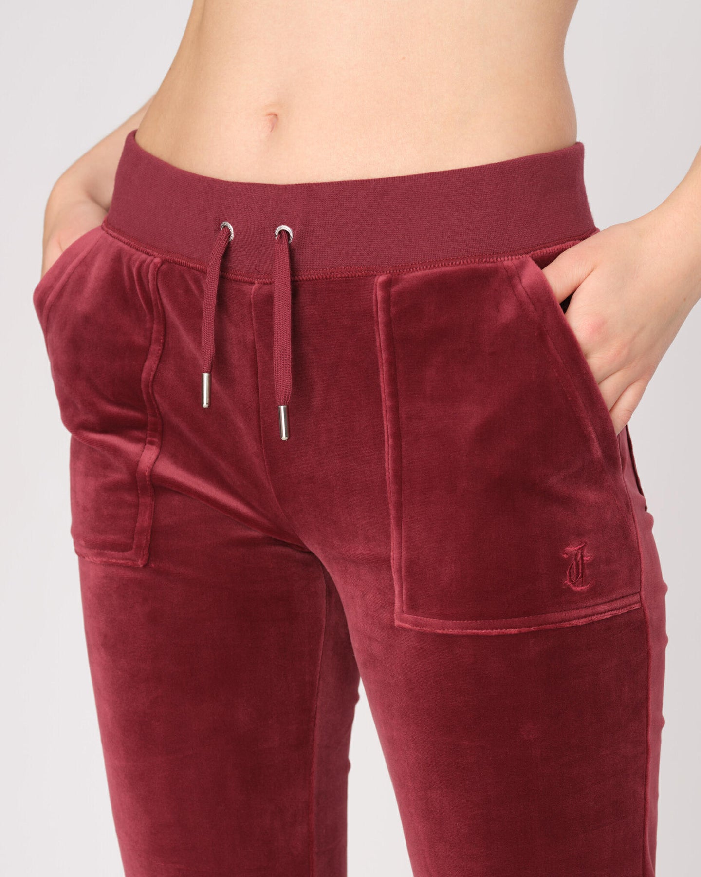 Del Ray Classic Velour Pant Pocket - Tawny Port