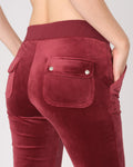 Del Ray Classic Velour Pant Pocket - Tawny Port