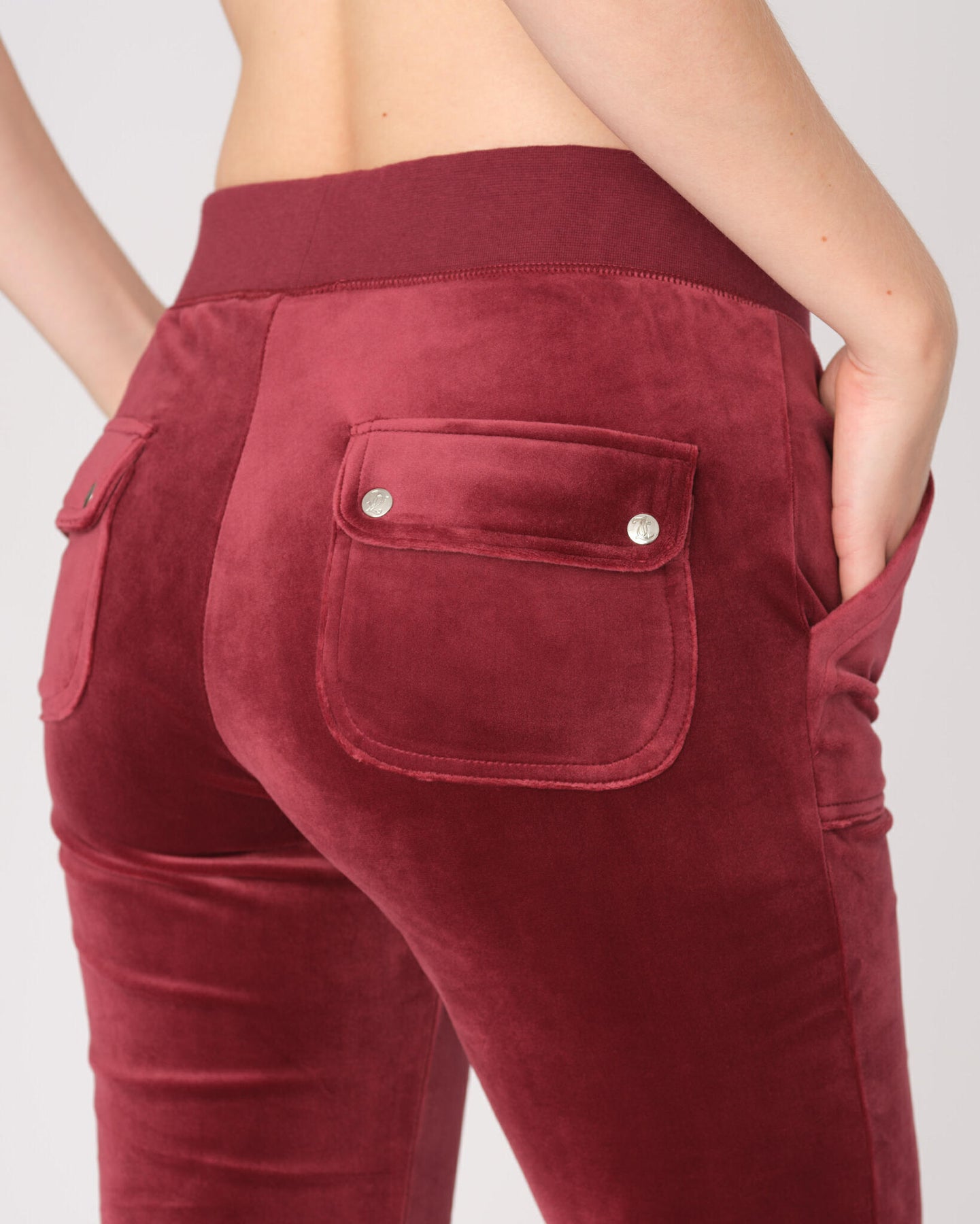 Del Ray Classic Velour Pant Pocket - Tawny Port