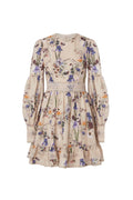 Taylor Silk Blend Detailed Mini Dress - Fall Blooms
