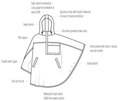 Libra Rain Poncho - Navy