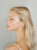 Petite Edge Hoops - Silver
