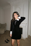 Runa Velvet Mini Dress - Svart