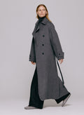 Thale Ulltrenchcoat - Gråmelerad
