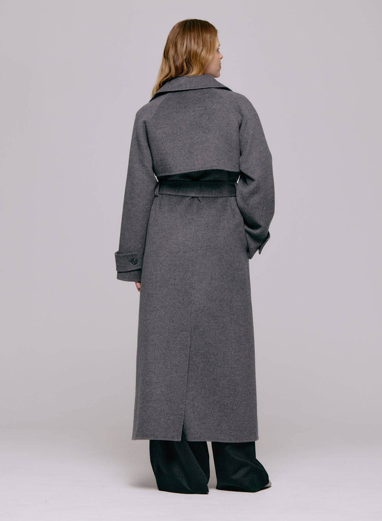 Thale Ulltrenchcoat - Gråmelerad
