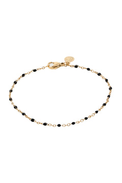 The Black Bead Bracelet - Gold