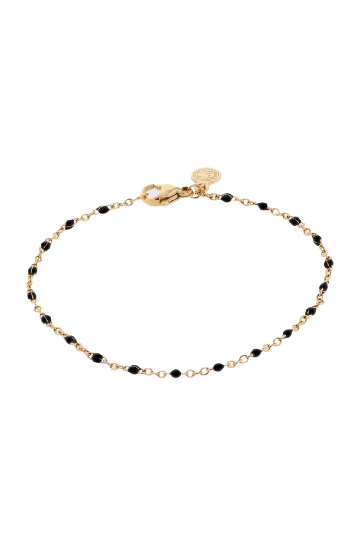 The Black Bead Bracelet - Gold