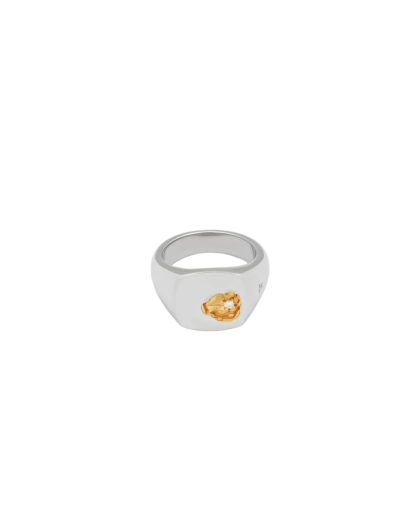 Mined Ring Small Diamond - Silver