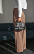 Tori Crossbody Bag Tweed Mix - Black W/Black+White