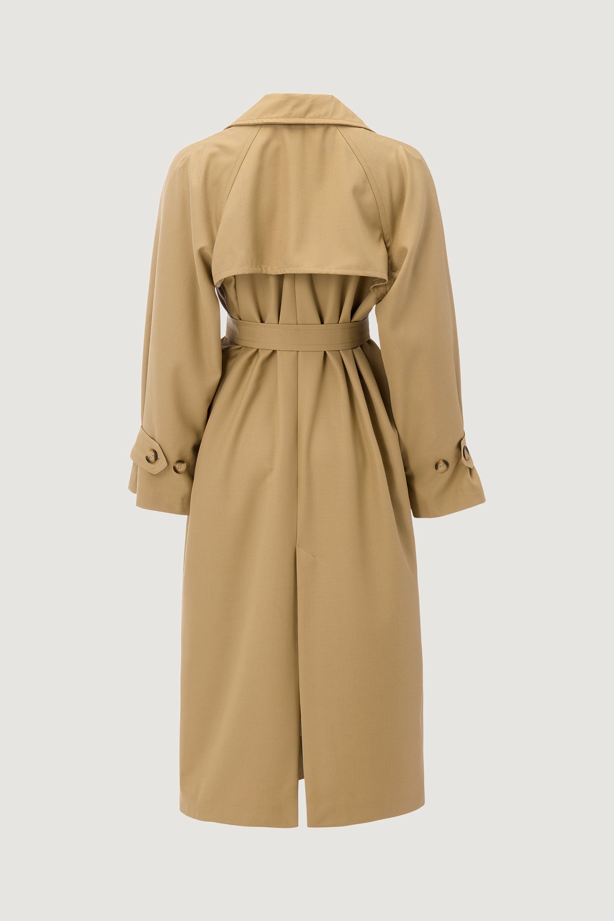 Trenchcoat i ullblandning - Beige