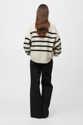 Mooring Cardigan - Black Barley Stripe