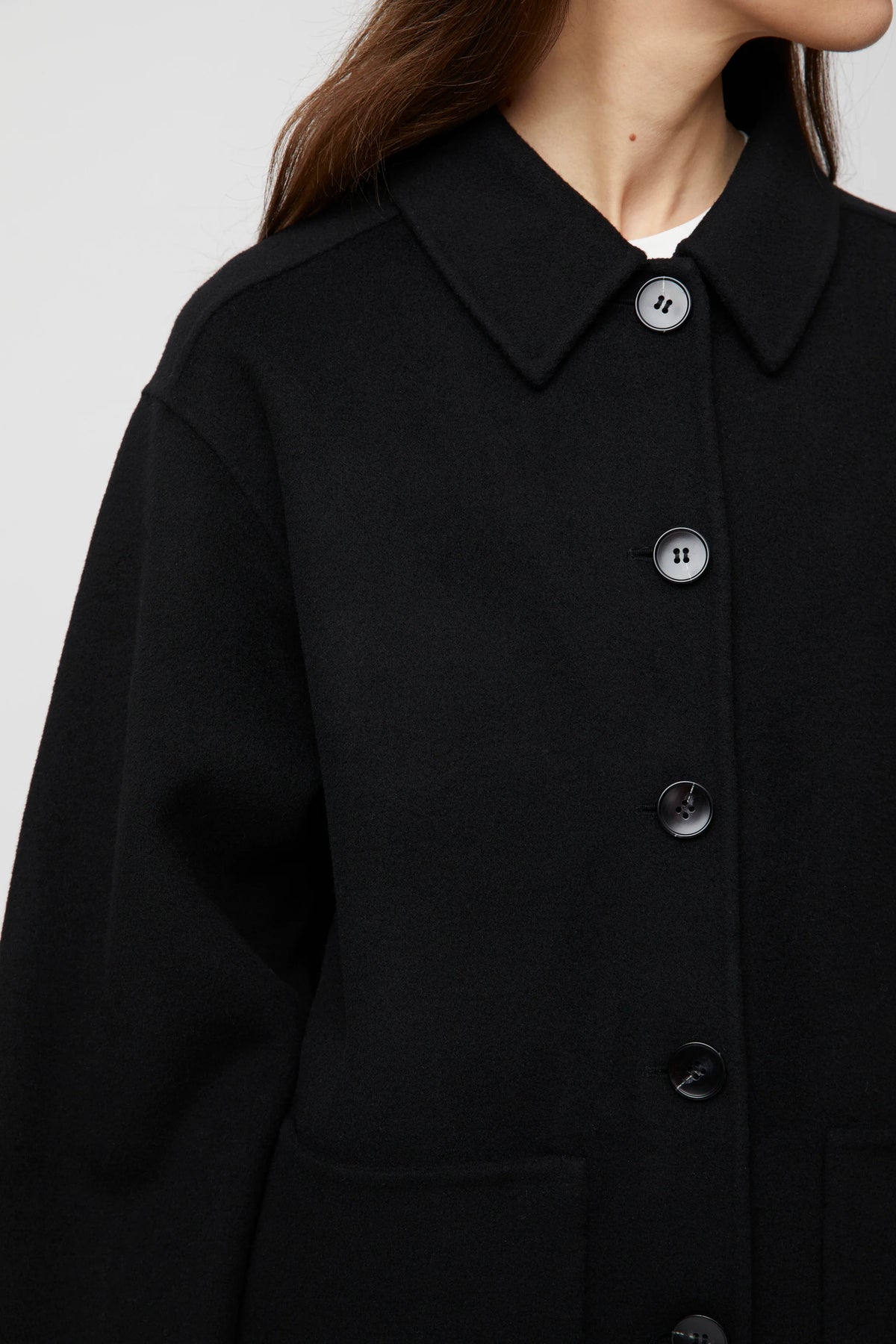 Adrift Double Shacket - Jet Black