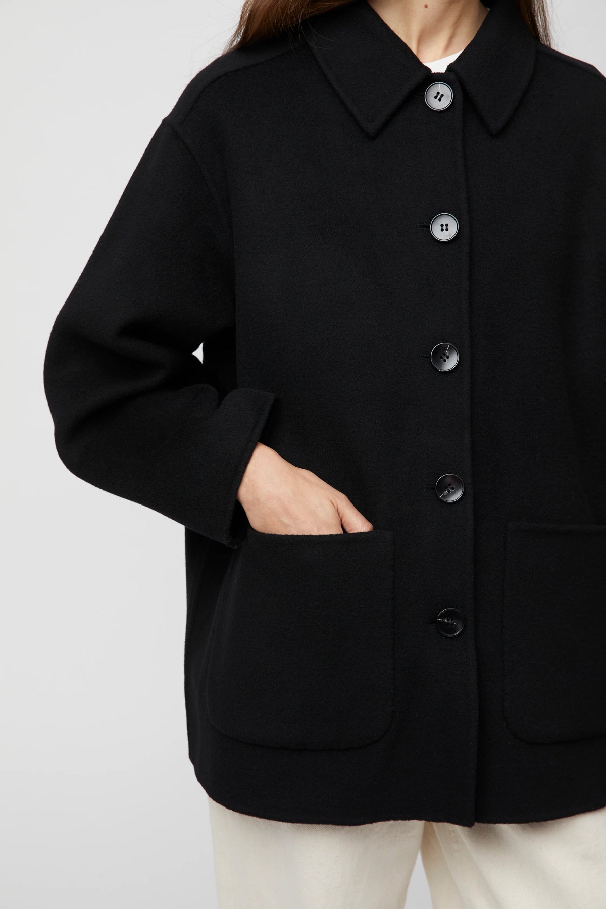 Adrift Double Shacket - Jet Black