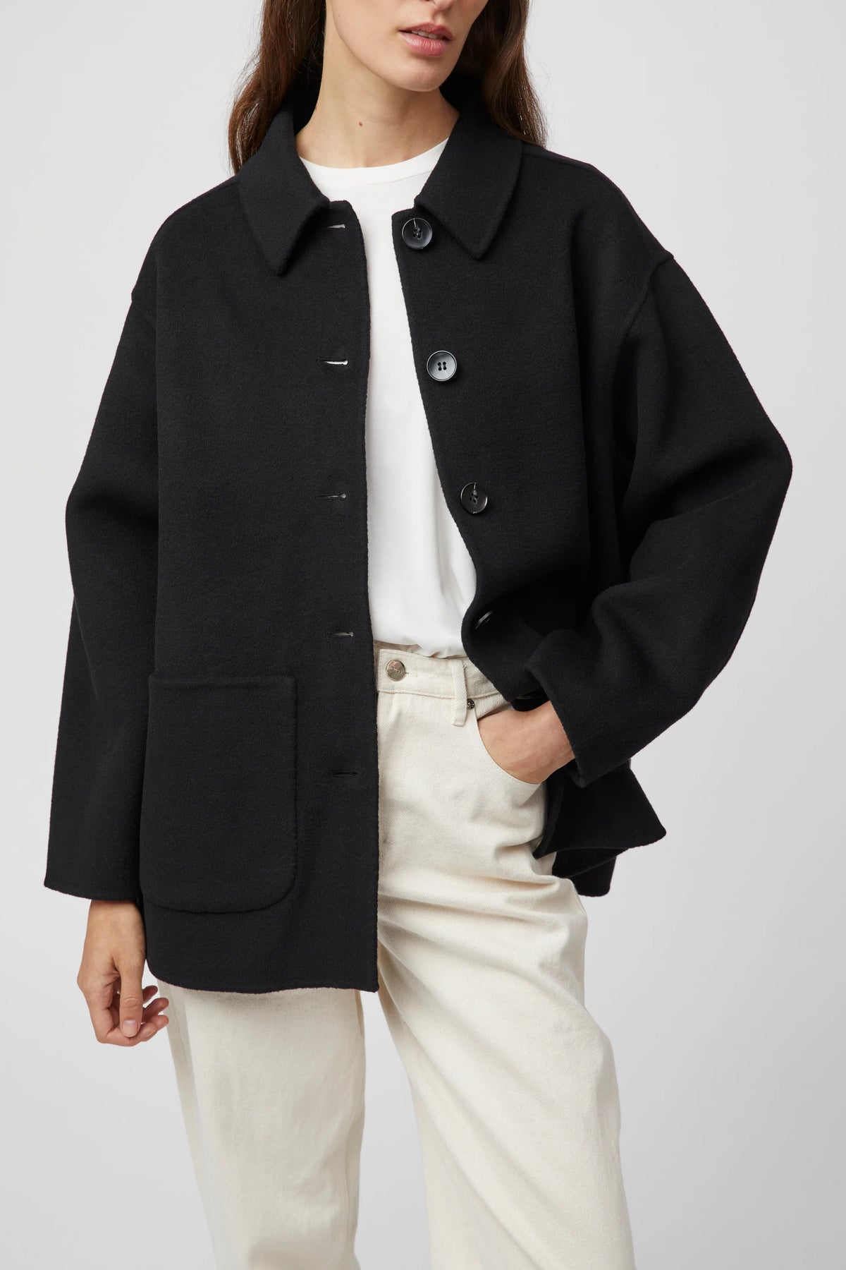 Adrift Double Shacket - Jet Black