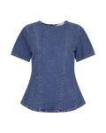 Turig Alena SS Topp - Mid Blue Wash