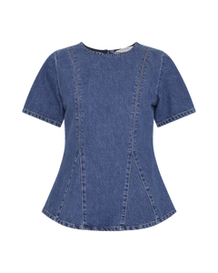 Turig Alena Ss Top - Mid Blue Wash