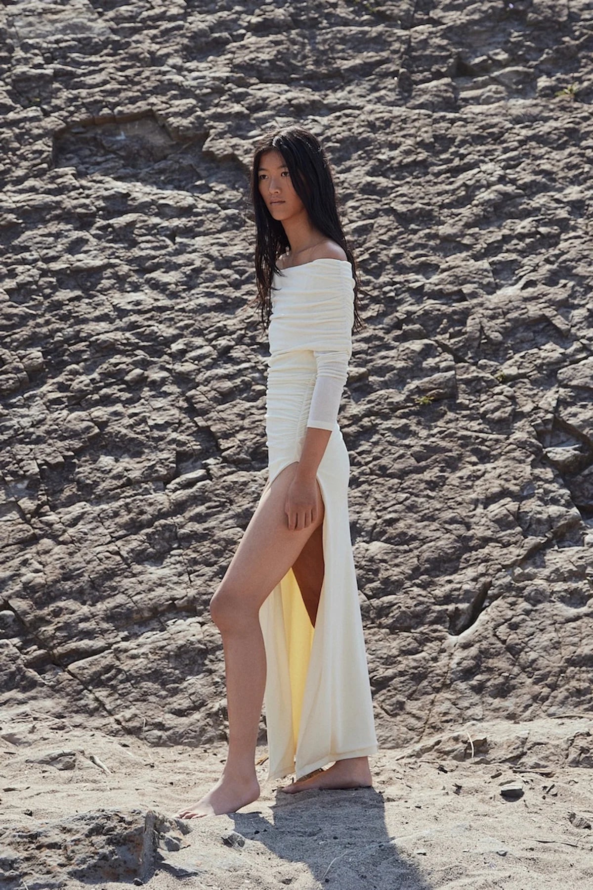 Turn Up Dress - Krämvit