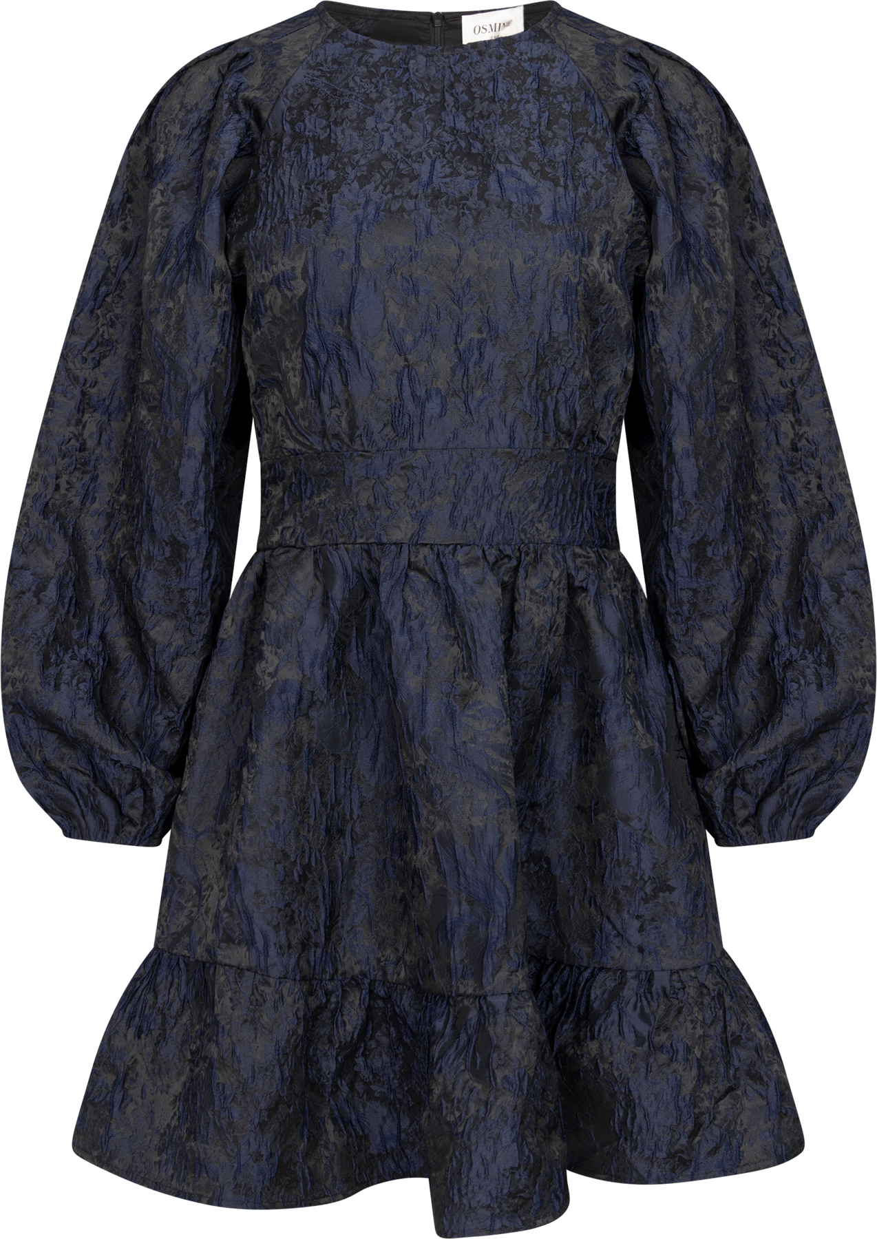 Svanhild Brocade Floral Dress - Mörkblå