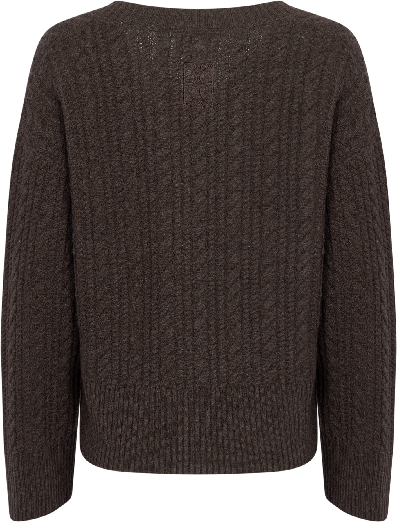 Cathrine Cashmere Cable Knit Sweater - Mörkbrun