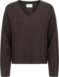 Cathrine Cashmere Cable Knit Sweater - Mörkbrun