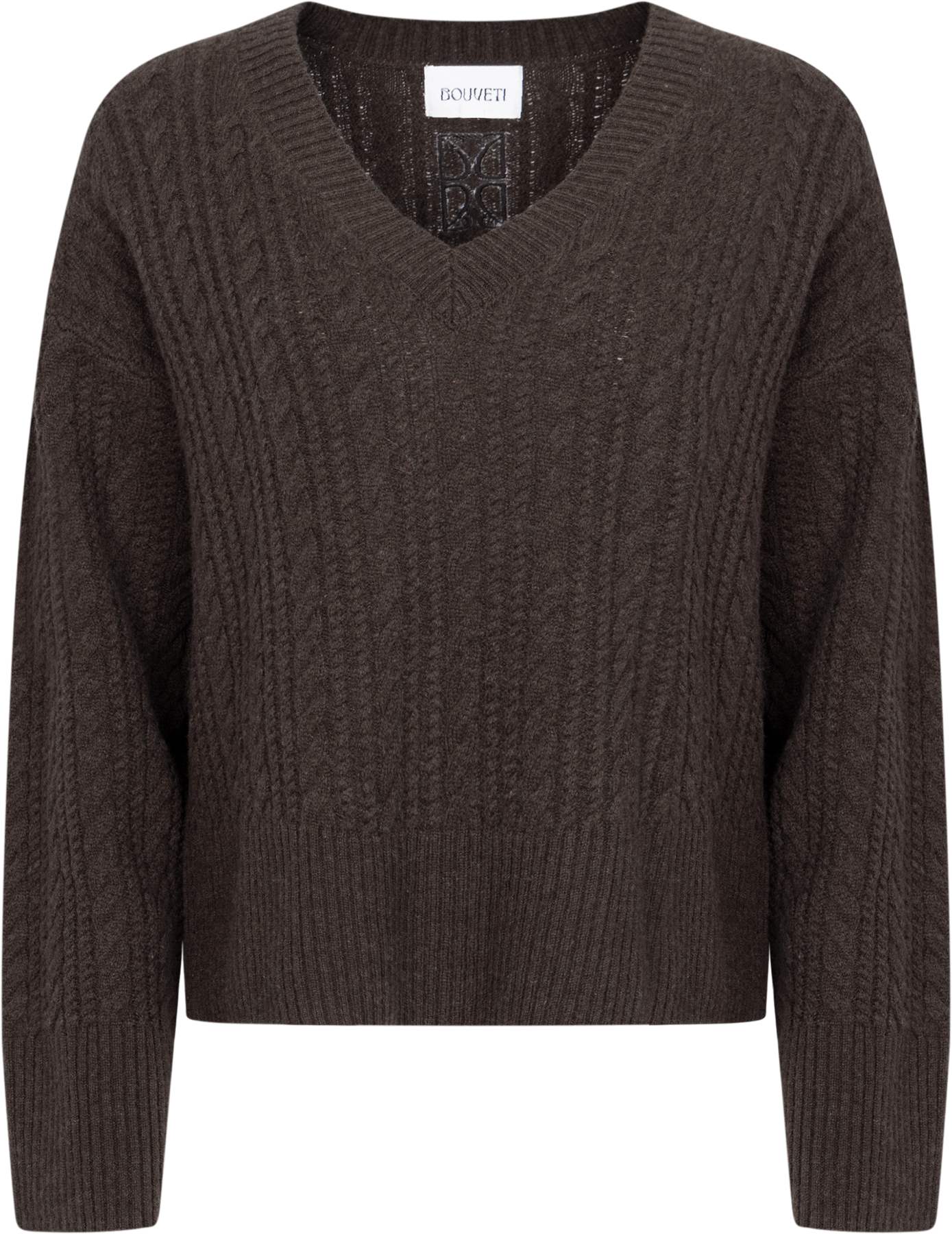 Cathrine Cashmere Cable Knit Sweater - Mörkbrun