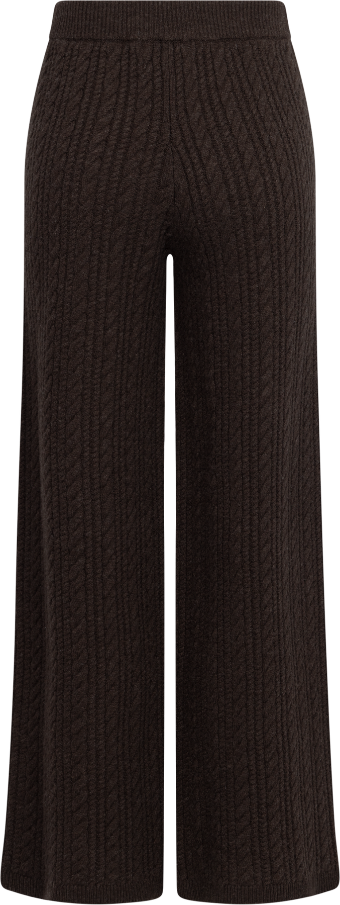 Cathy Cashmere Cable Knit Pant - Mörkbrun