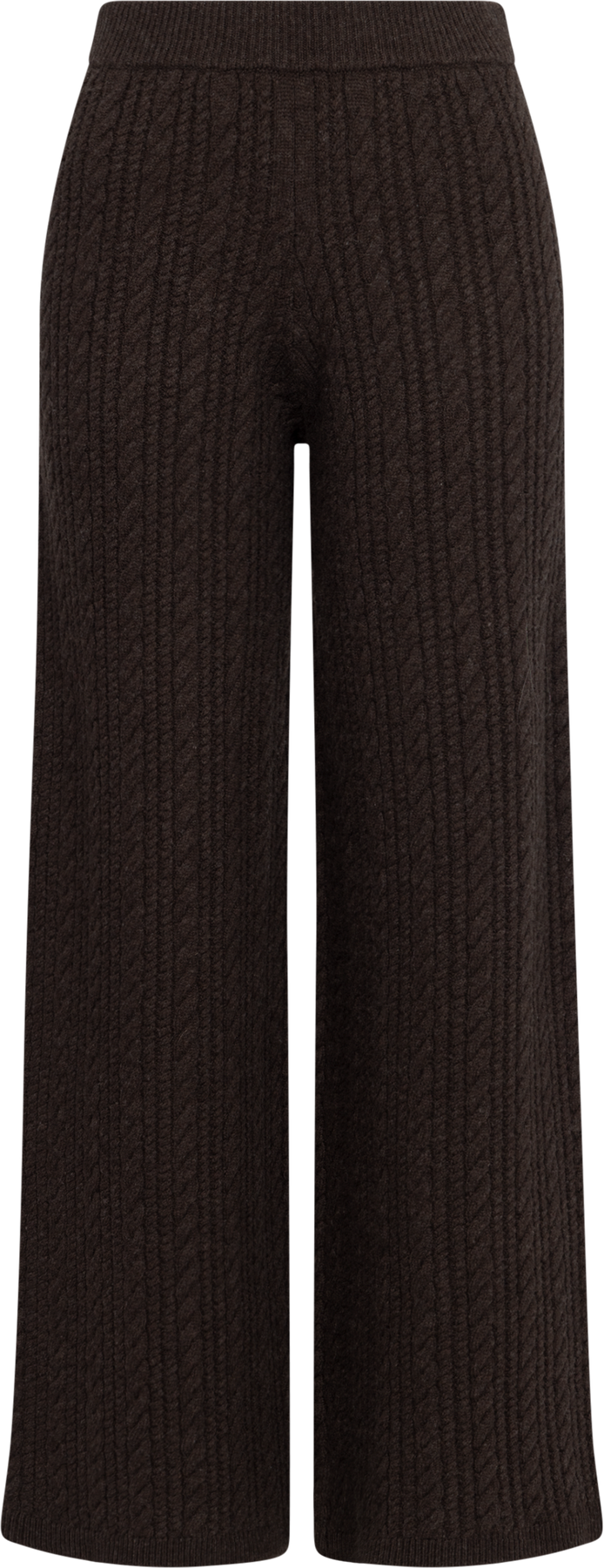 Cathy Cashmere Cable Knit Pant - Mörkbrun
