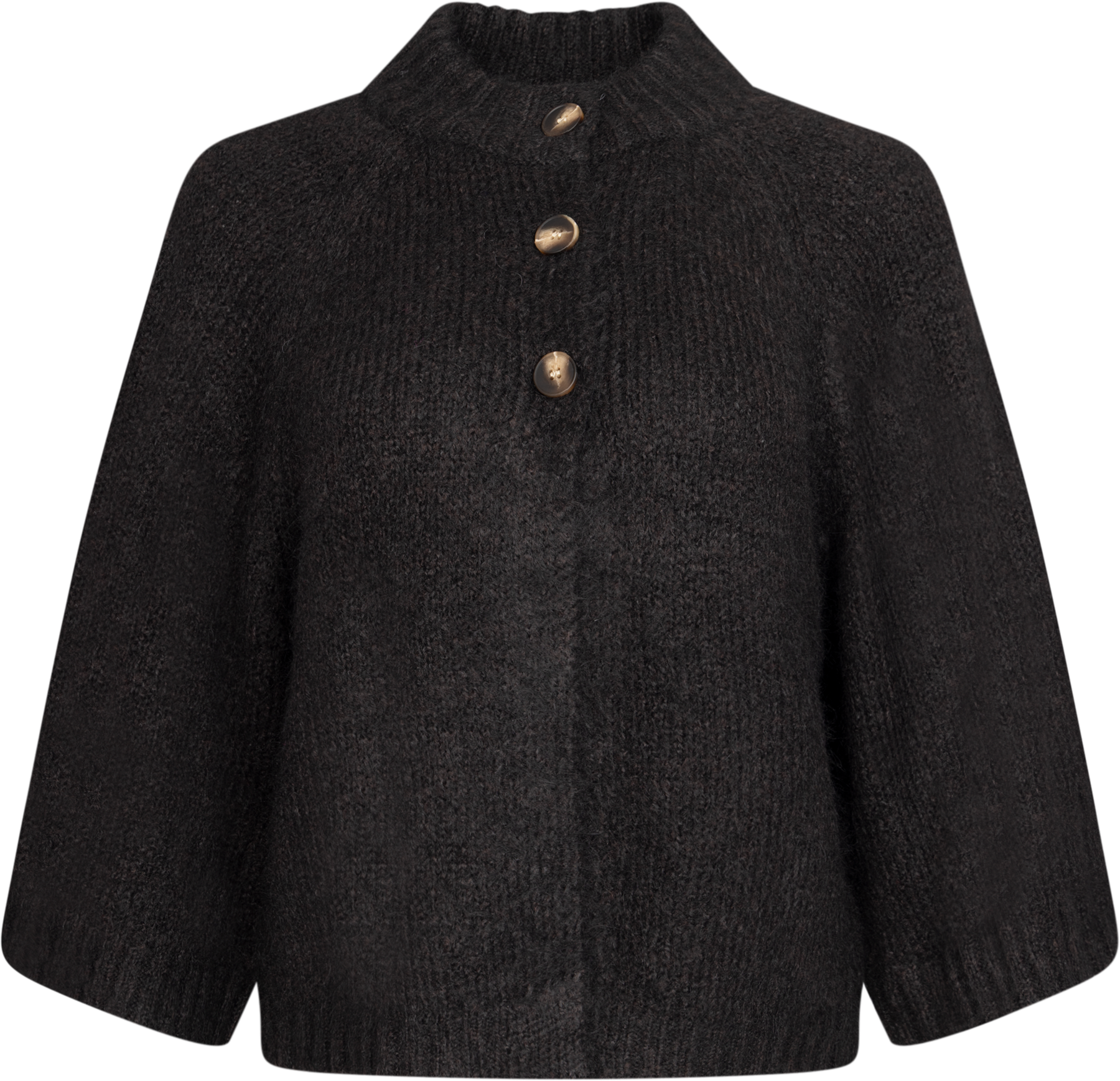 Diana Cape Cardigan - Mörkbrun