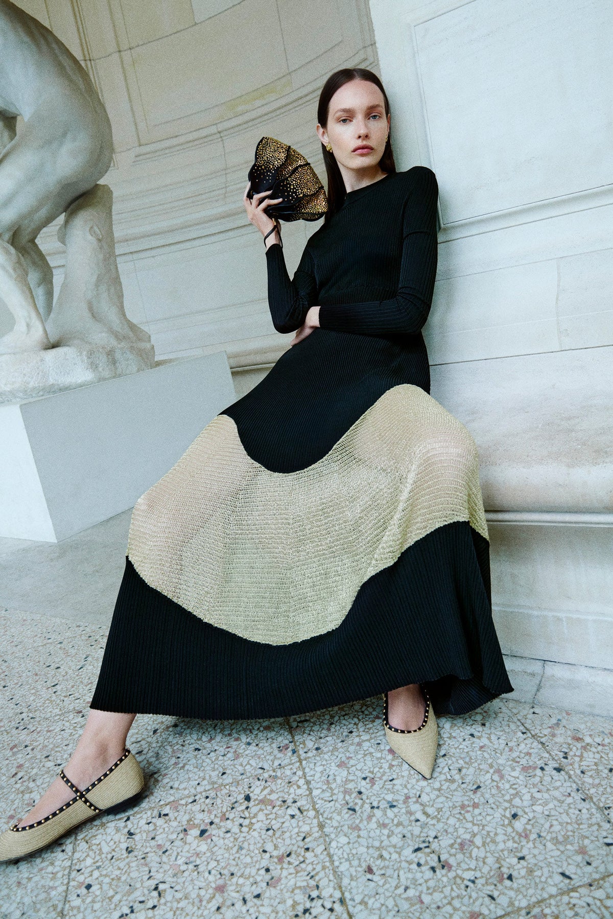 Roanne Klänning Med Lurex - Gold Noir