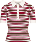 Marte Ss Polo Knit - Creme/Pink